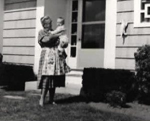 Grandma Grace holding me at her house in Charlestown