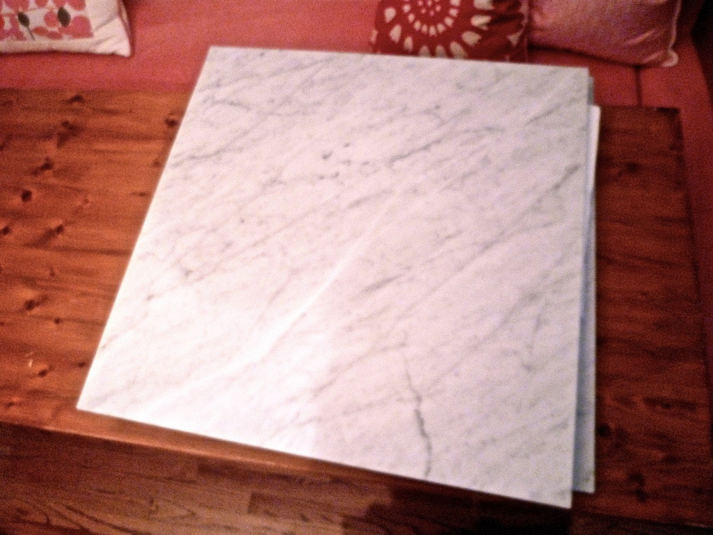 Two 30" x 30" pieces of Carerra marble